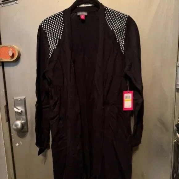 Studded Shoulder Open Front Cardigan - NWT - Picture 6 of 16